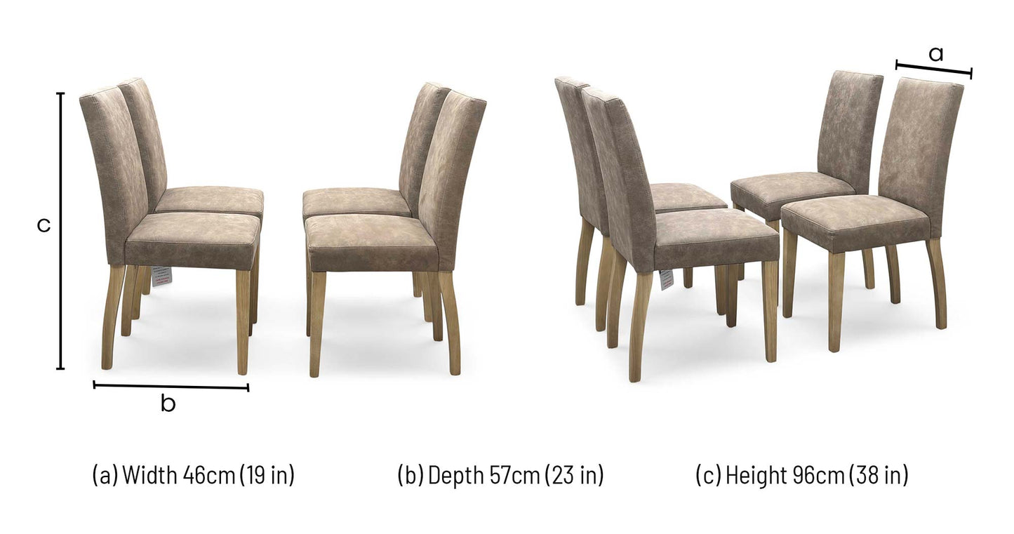 Furnitureland 'Augusta' Taupe Cowboy Upholstered Dining Chairs - Set of 4