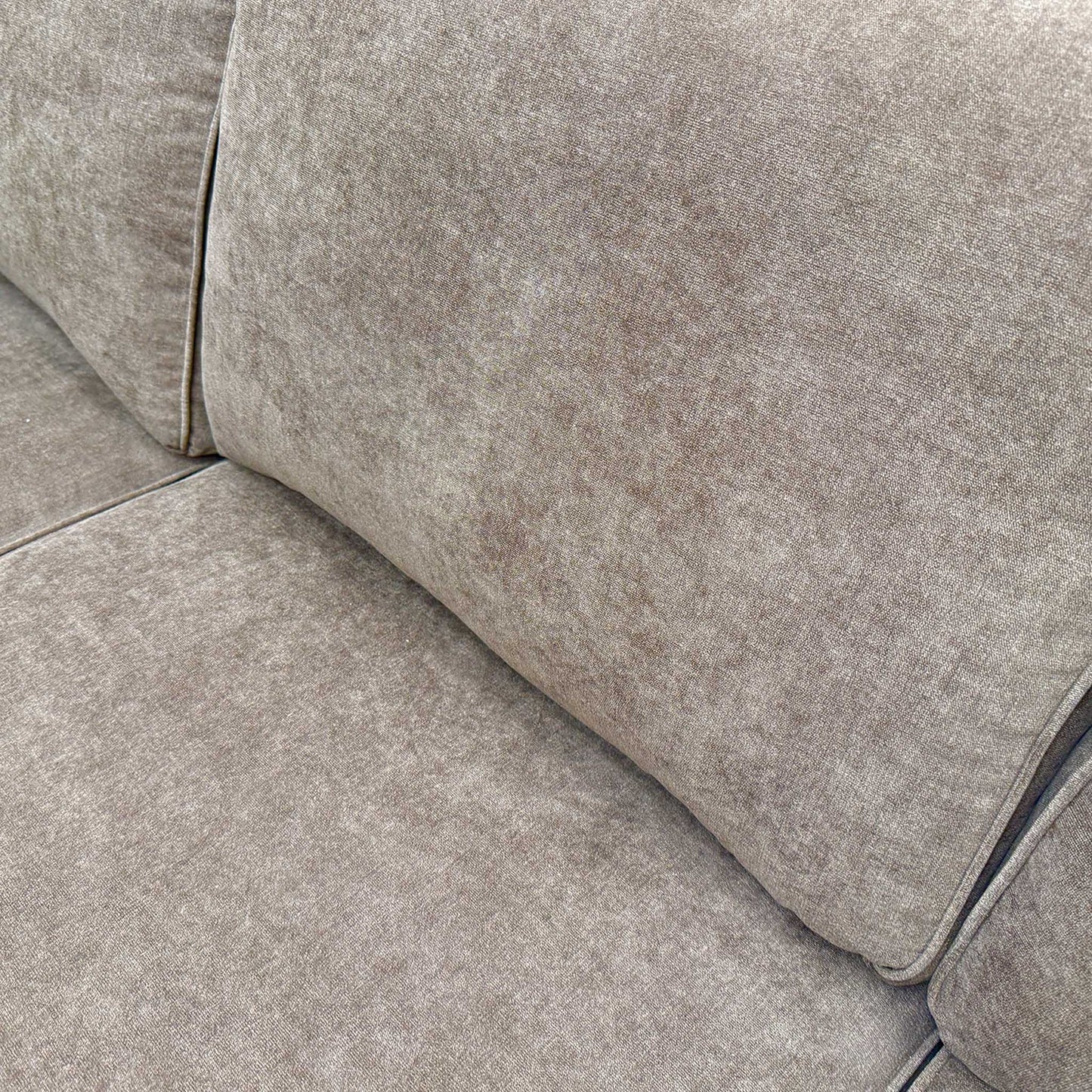 'Orka' Cocoa Brown Plaza Linen Fabric Large Corner Sofa + Large Storage Footstool – view 8