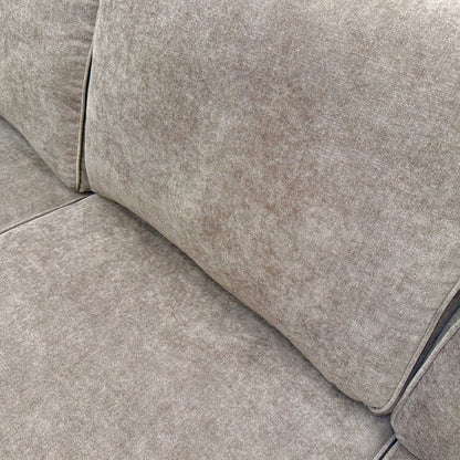 'Orka' Cocoa Brown Plaza Linen Fabric Large Corner Sofa + Large Storage Footstool – view 8
