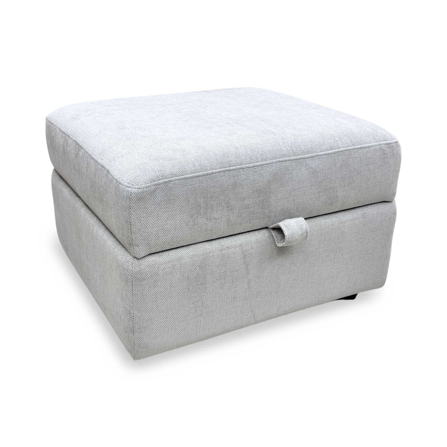 'Mia' Silver Catalina Chenille Fabric Storage Footstool