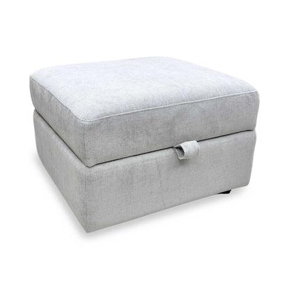 'Mia' Silver Catalina Chenille Fabric Storage Footstool