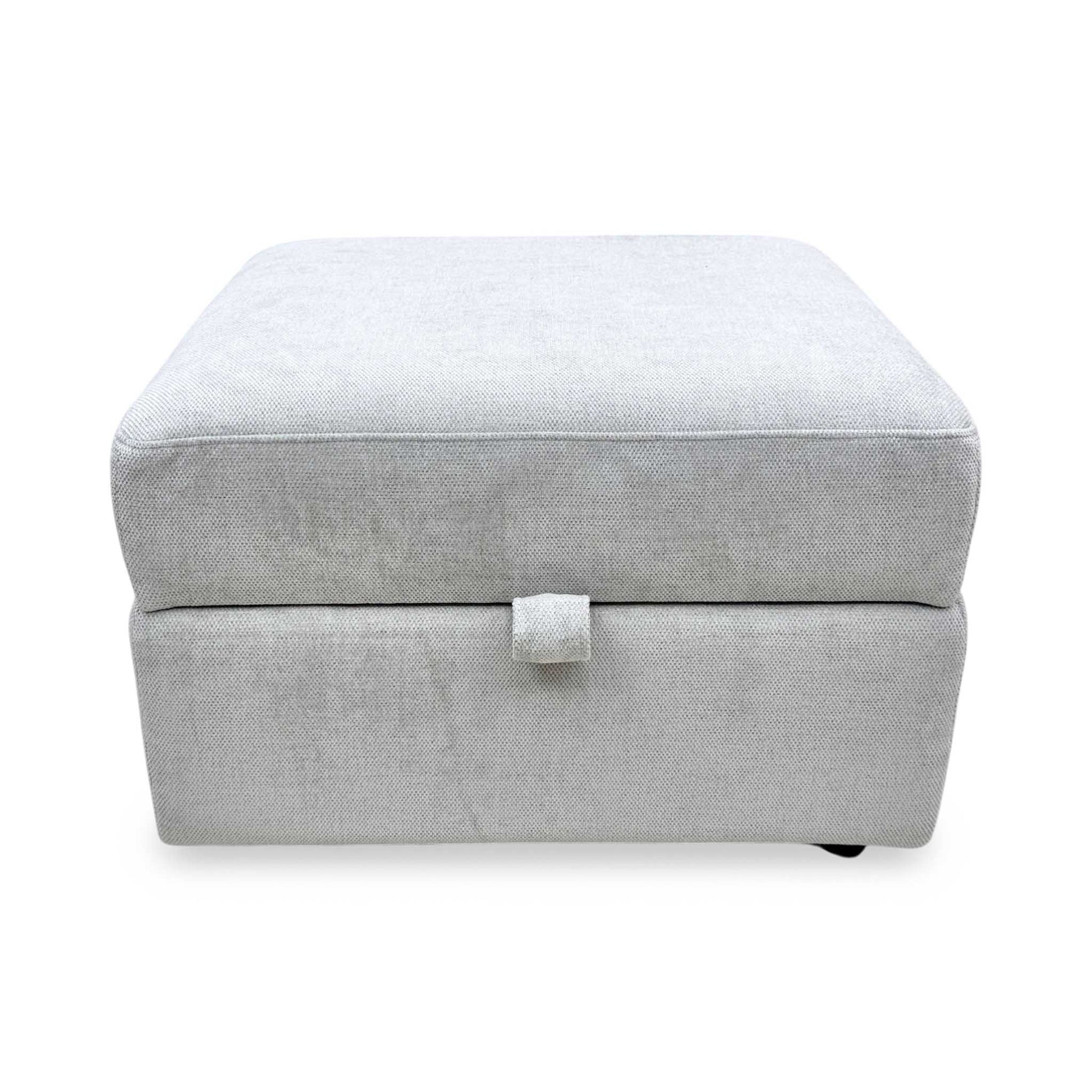 'Mia' Silver Catalina Chenille Fabric Storage Footstool – view 6