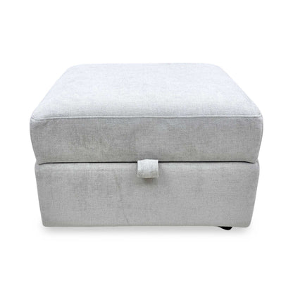 'Mia' Silver Catalina Chenille Fabric Storage Footstool – view 6