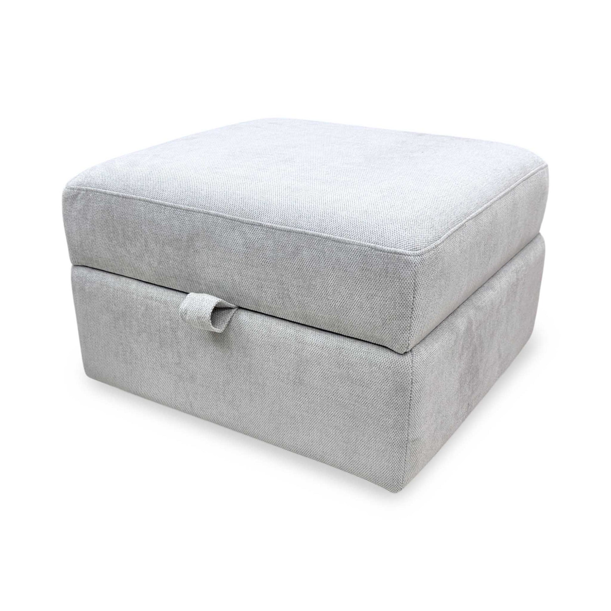 'Mia' Silver Catalina Chenille Fabric Storage Footstool – view 7
