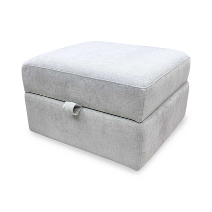 'Mia' Silver Catalina Chenille Fabric Storage Footstool – view 7