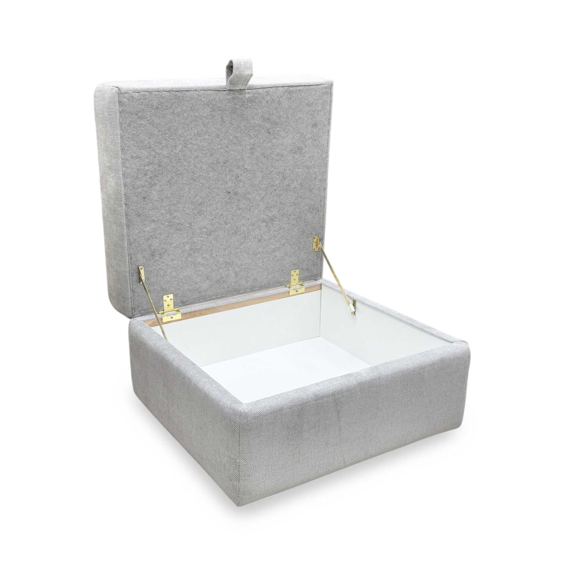 'Mia' Silver Catalina Chenille Fabric Storage Footstool – view 4