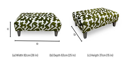 'Orlby' Sage Green Orlby Geo Patterned Fabric Banquette Footstool – view 7