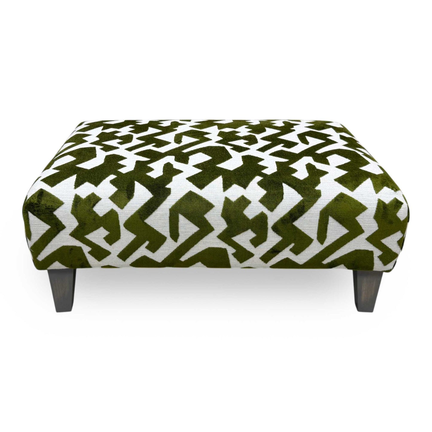 'Orlby' Sage Green Orlby Geo Patterned Fabric Banquette Footstool – view 4