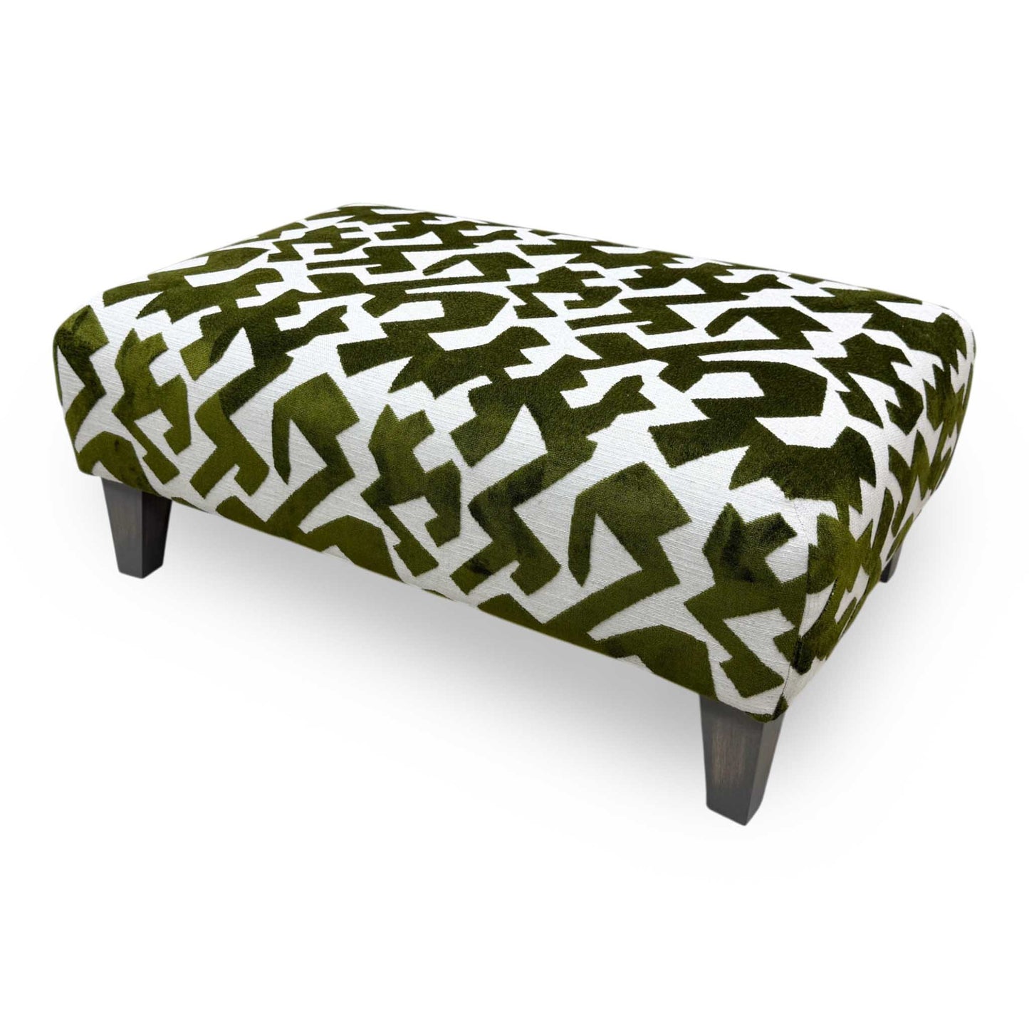 'Orlby' Sage Green Orlby Geo Patterned Fabric Banquette Footstool – view 5
