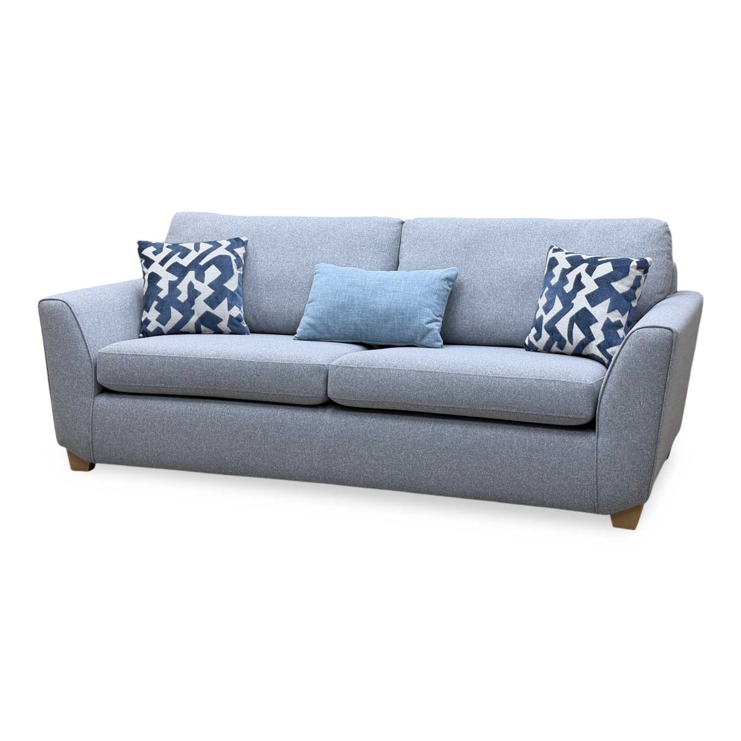 ‘Orlby’ Silver Benita Fabric 4 Seater Sofa