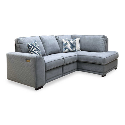 ‘Orka’ Graphite Grey Graceland Fabric Left Hand Facing Arm 2 Piece Motion Open End Corner Sofa