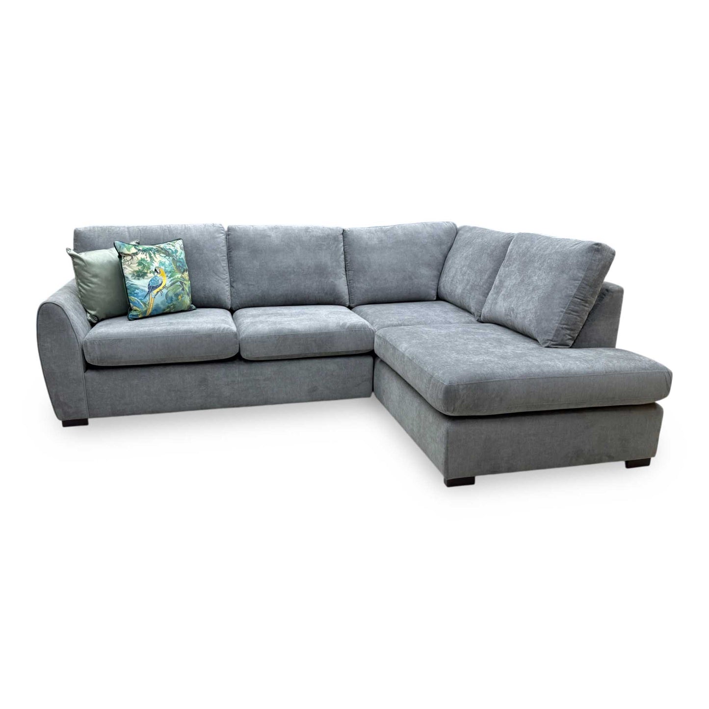 'Porto' Graphite Grey Graceland Fabric Quilted Arm Right Hand Facing Corner Sofa – view 5