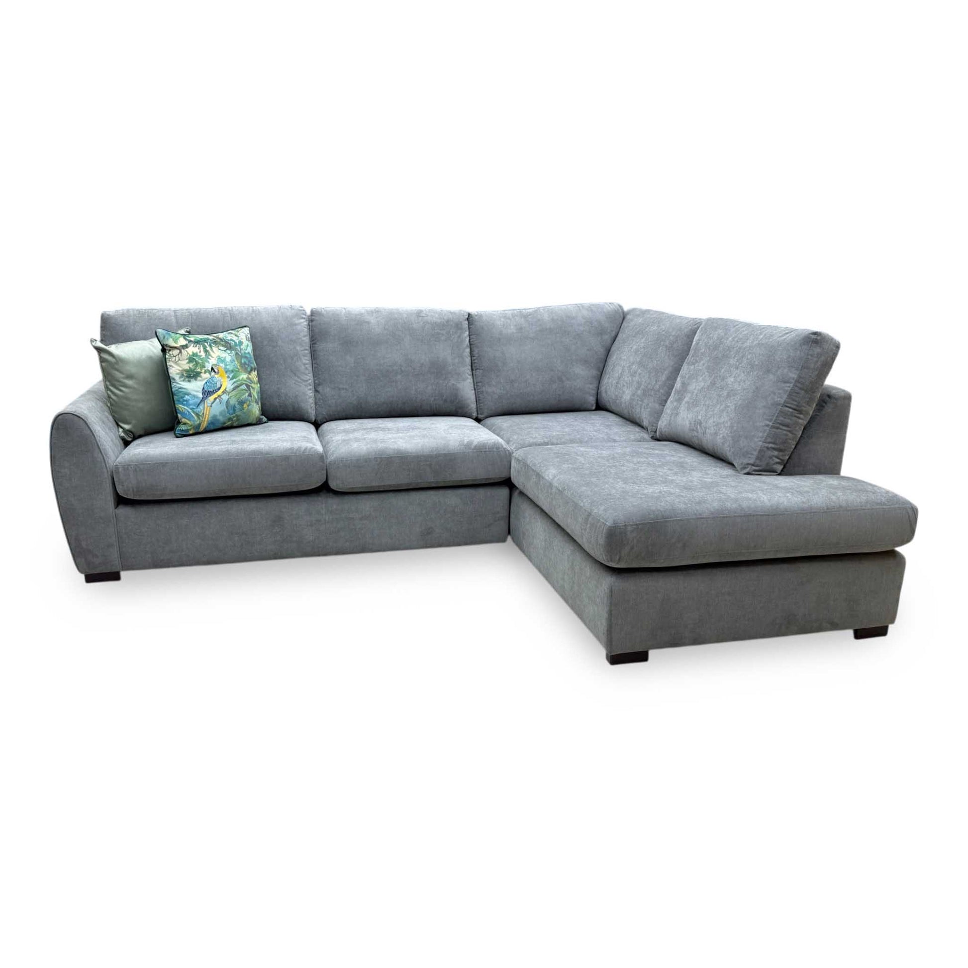 'Porto' Graphite Grey Graceland Fabric Quilted Arm Right Hand Facing Corner Sofa – view 5