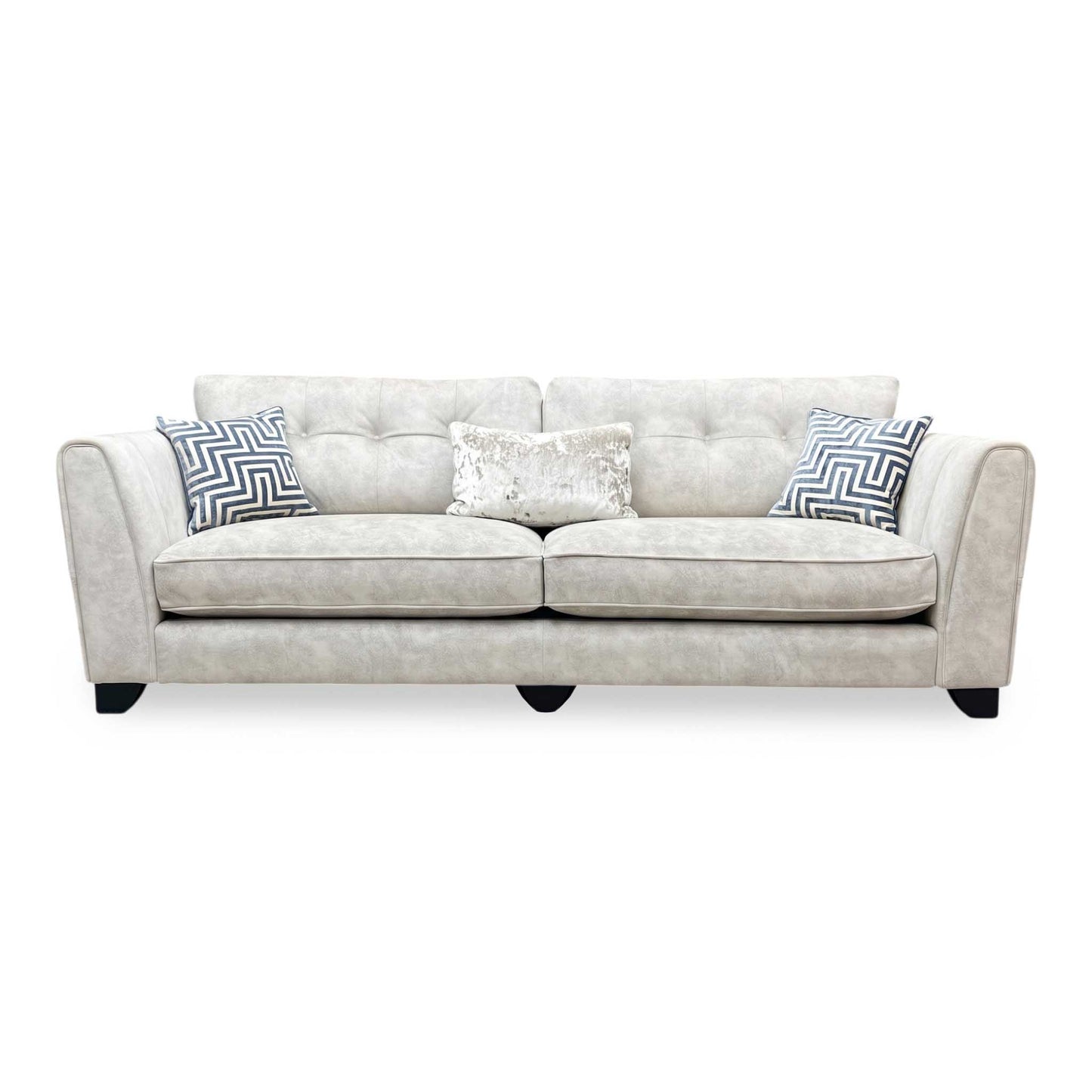 ‘Mariah’ Dapple Oyster No Insert 4 Seater Fabric Classic Back Split Frame Sofa – view 3