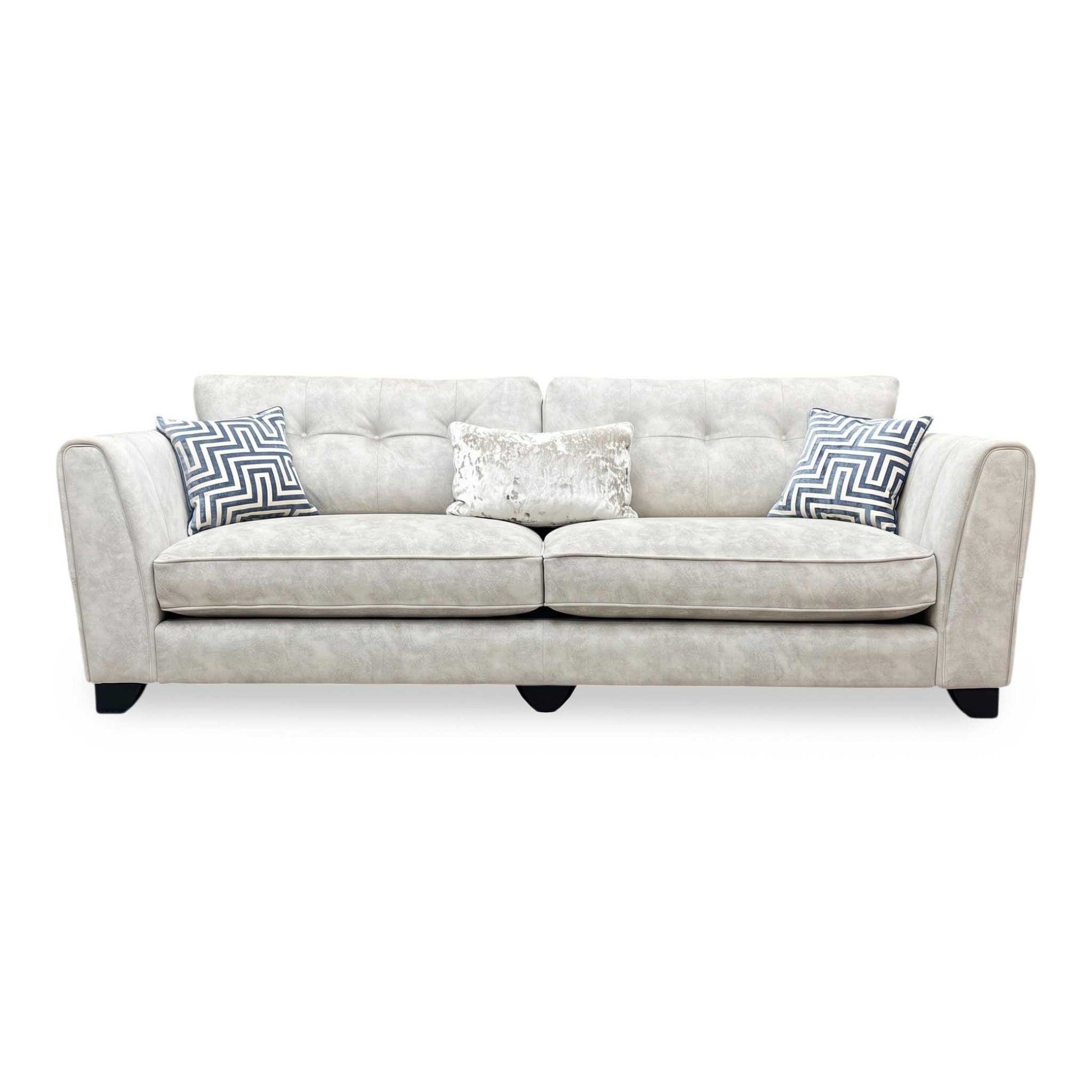 ‘Mariah’ Dapple Oyster No Insert 4 Seater Fabric Classic Back Split Frame Sofa – view 3