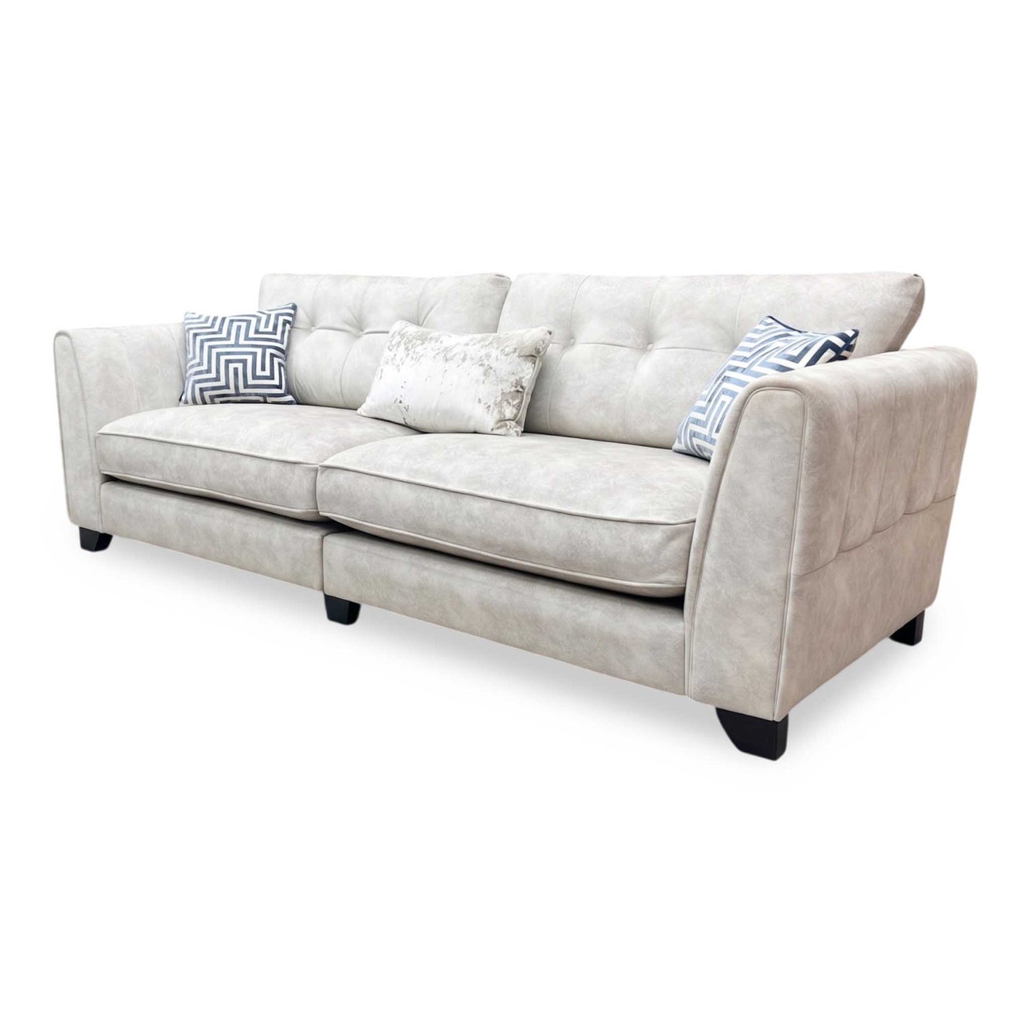 ‘Mariah’ Dapple Oyster No Insert 4 Seater Fabric Classic Back Split Frame Sofa – view 4
