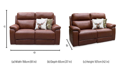 ‘Raven’ Montana Butterscotch Cat-60_07 Brown Leather 2 Seater Power Recliner Sofa – view 8
