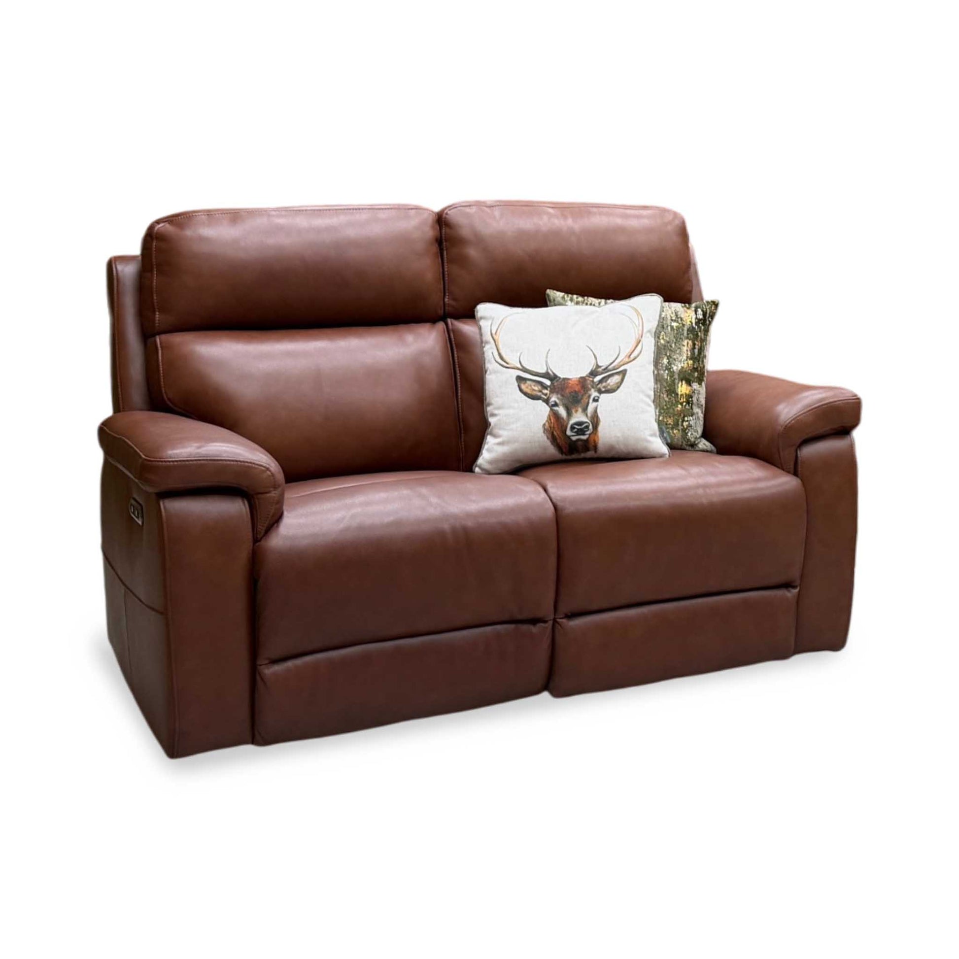 ‘Raven’ Montana Butterscotch Cat-60_07 Brown Leather 2 Seater Power Recliner Sofa – view 3