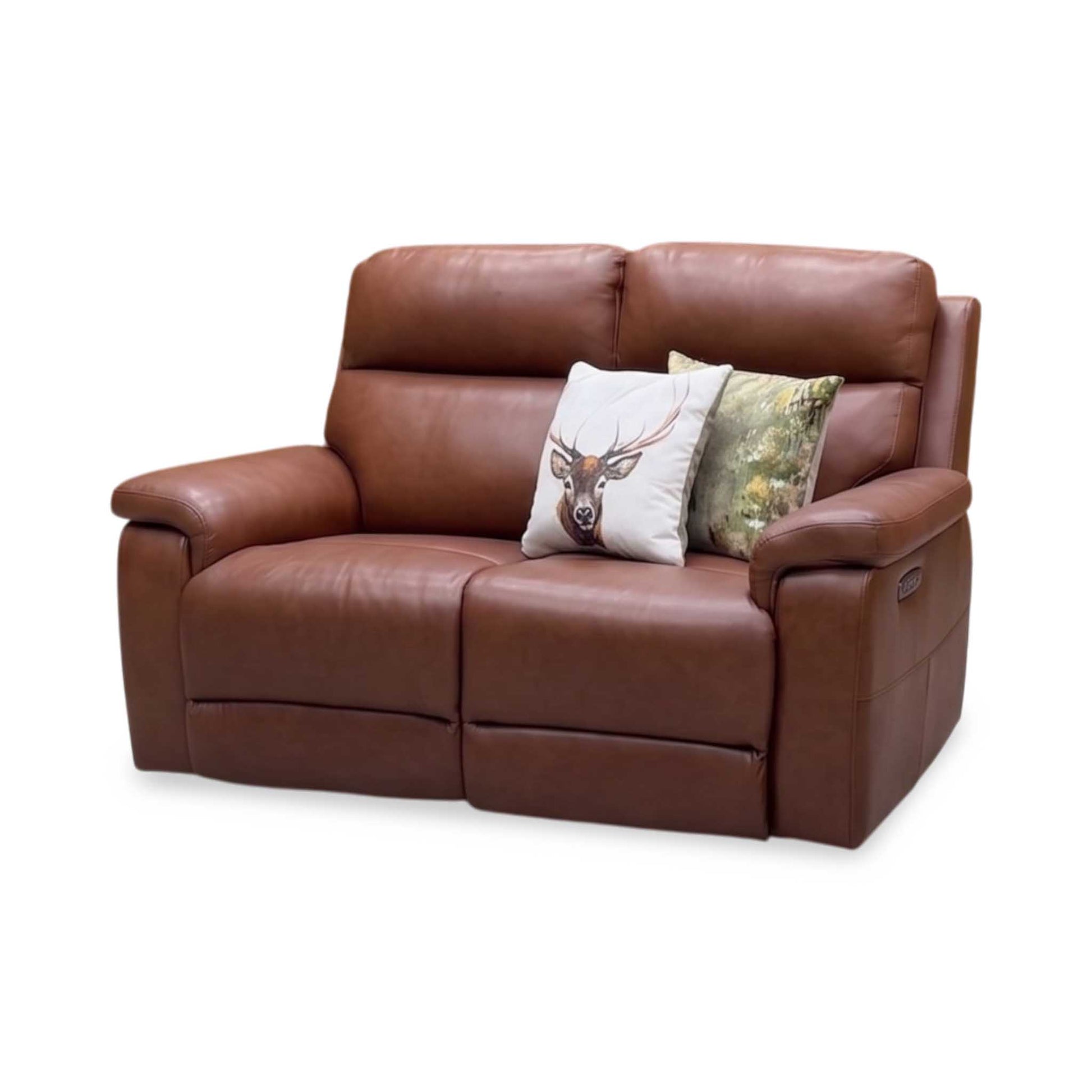‘Raven’ Montana Butterscotch Cat-60_07 Brown Leather 2 Seater Power Recliner Sofa – view 4