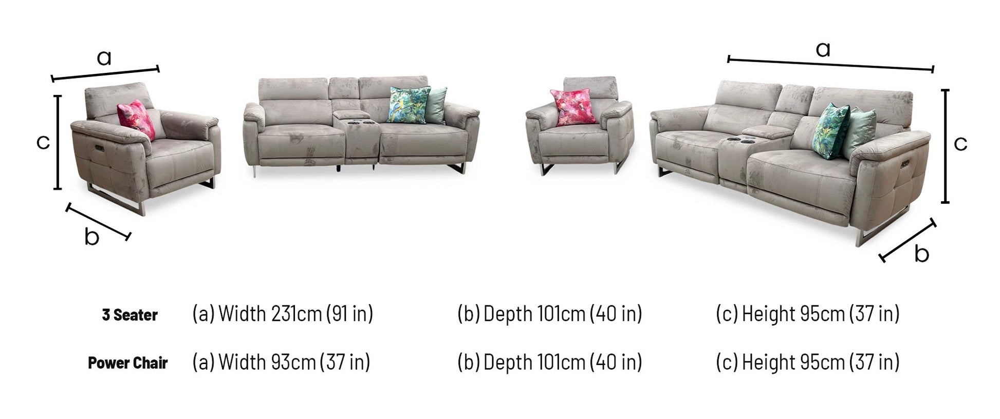 'Moet' 51014 Opulence Cedar Velvet Fabric 3 Seater Power Recliner Sofa with Telescopic Headrests and Smart Console – view 11