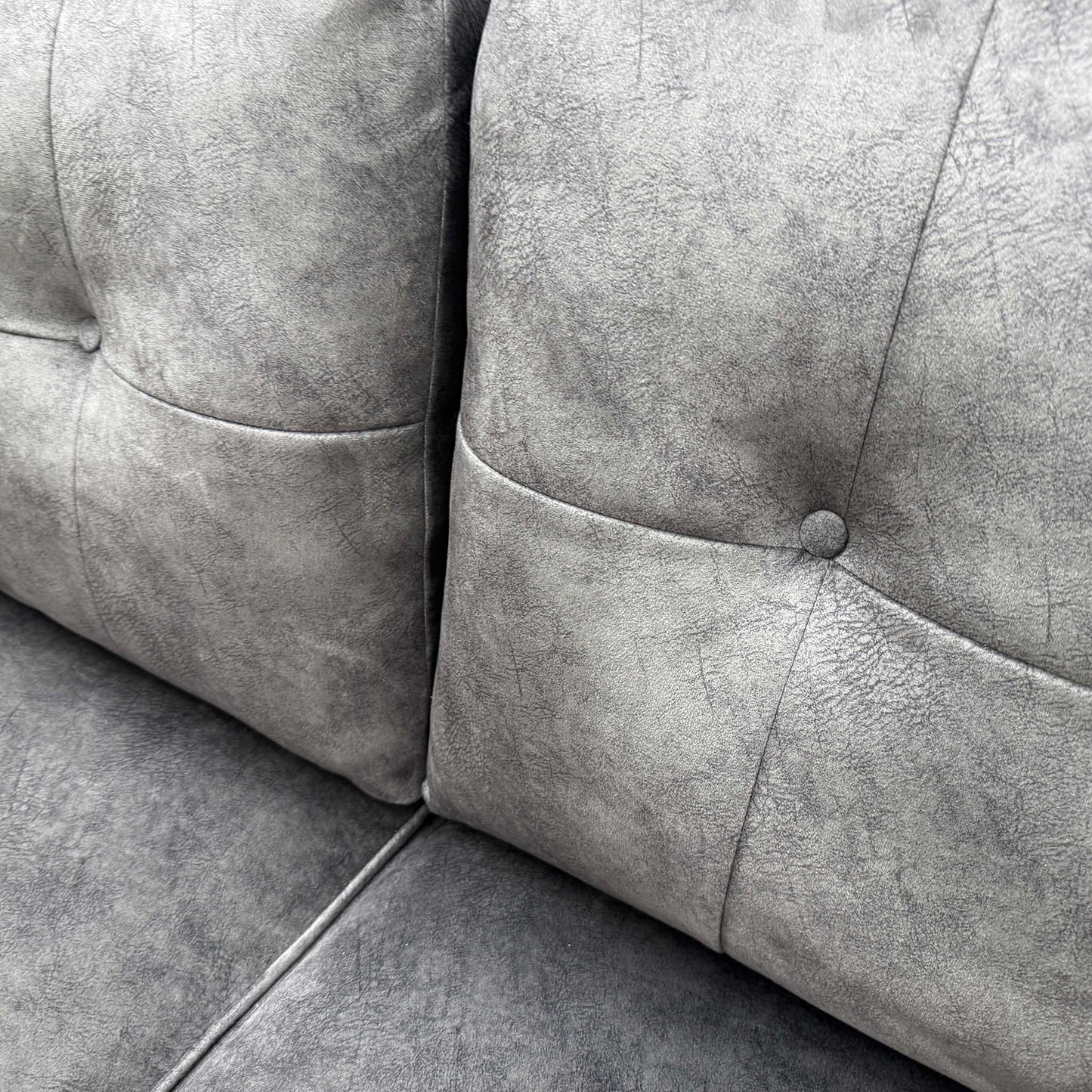 'Mariah' Dapple Moleskin-Tri Brass Velvet Fabric 2 Seater Classic Back Sofa – view 6