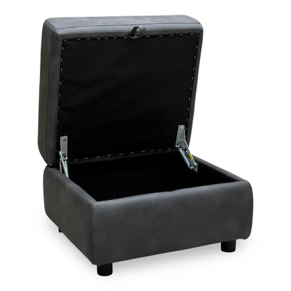 'Nixon’ Bfa-Bey-R23 Charcoal Fabric Storage Footstool – view 6