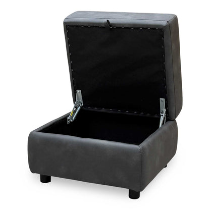 'Nixon’ Bfa-Bey-R23 Charcoal Fabric Storage Footstool – view 7