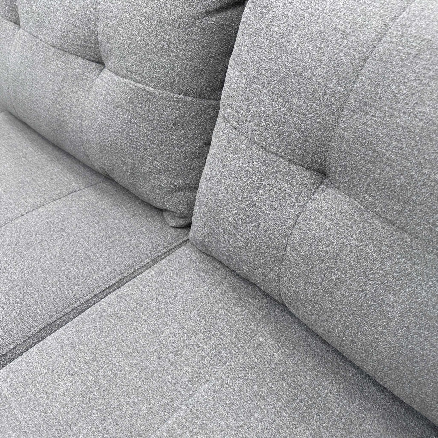 'Goliath' Oxford 94029 Storm Grey Fabric Left Hand Facing Corner Sofa with Storage Drawers + Storage Footstool – view 8