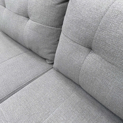 'Goliath' Oxford 94029 Storm Grey Fabric Left Hand Facing Corner Sofa with Storage Drawers + Storage Footstool – view 8
