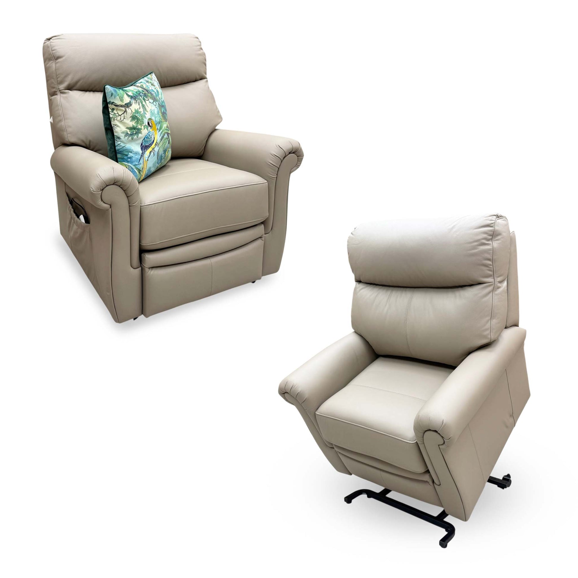 G Plan 'Avon' L846 Cambridge Taupe Leather Lift and Rise Recliner Armchair