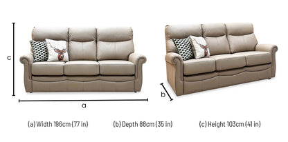 G Plan ‘Avon’ L846 Cambridge Taupe Leather 3 Seater Sofa