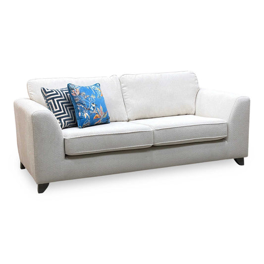 ‘Lorella' Ivory Lorella Woven Fabric Formal Back 3 Seater Sofa