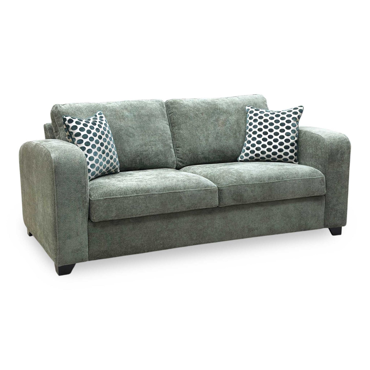 'Layla' Forest Green Woven Fabric 3 Seater Storage Sofa