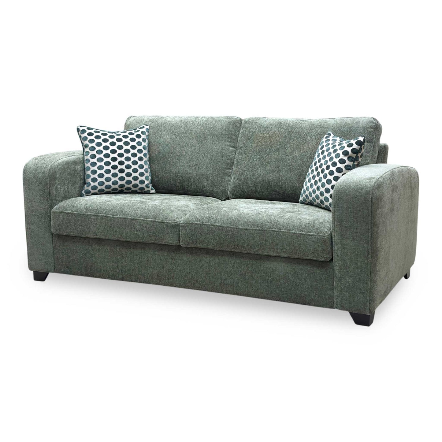 'Layla' Forest Green Woven Fabric 3 Seater Storage Sofa