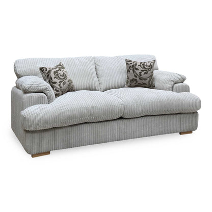 ‘Celine’ Mink and Mocha Celine Jumbo Cord Fabric 3 Seater Formal Back Deluxe Sofa Bed