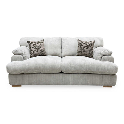 ‘Celine’ Mink and Mocha Celine Jumbo Cord Fabric 3 Seater Formal Back Deluxe Sofa Bed
