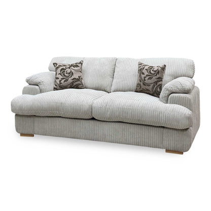 ‘Celine’ Mink and Mocha Celine Jumbo Cord Fabric 3 Seater Formal Back Deluxe Sofa Bed