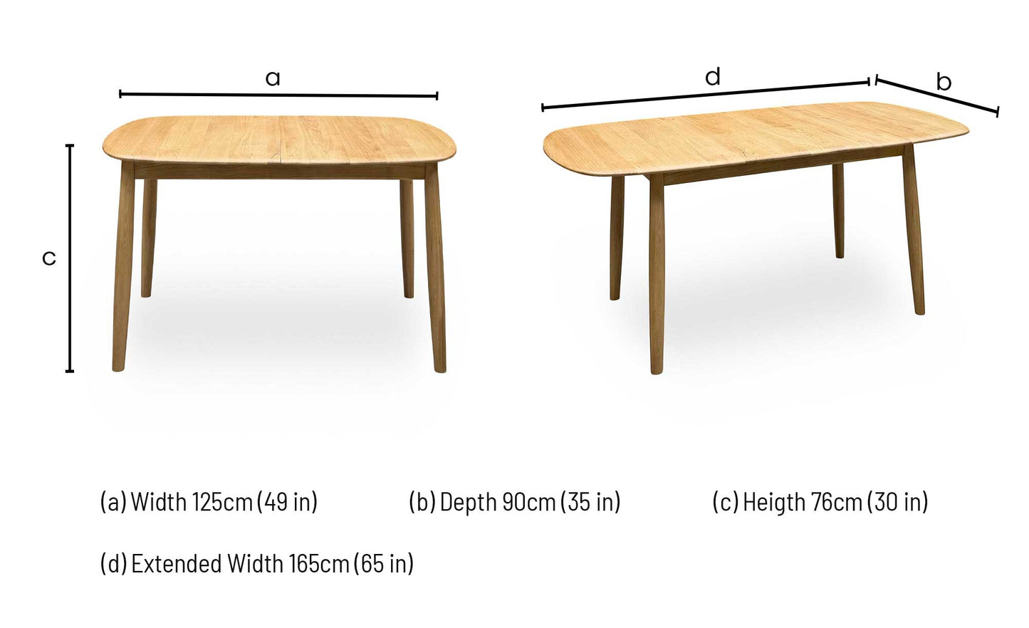 ‘Stockholm’ Light Oak Small Extending Dining Table