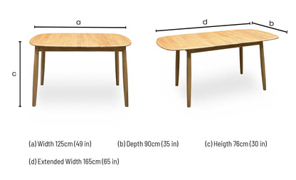 ‘Stockholm’ Light Oak Small Extending Dining Table