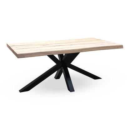 Bodahl 'Njord' 1 Oil Solid Oak Raw Edge Compact 180cm Dining Table with Metal Star Base