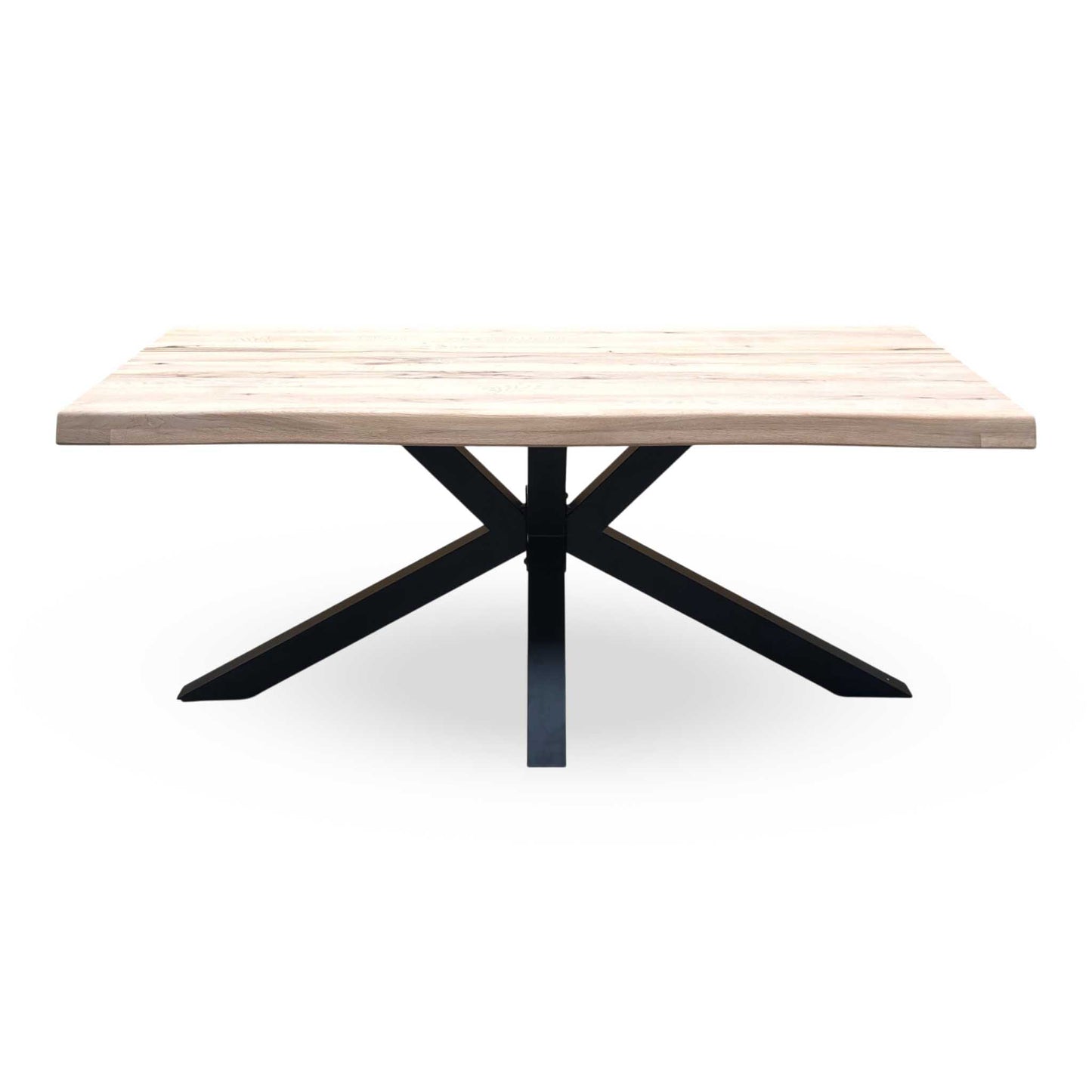 Bodahl 'Njord' 1 Oil Solid Oak Raw Edge Compact 180cm Dining Table with Metal Star Base