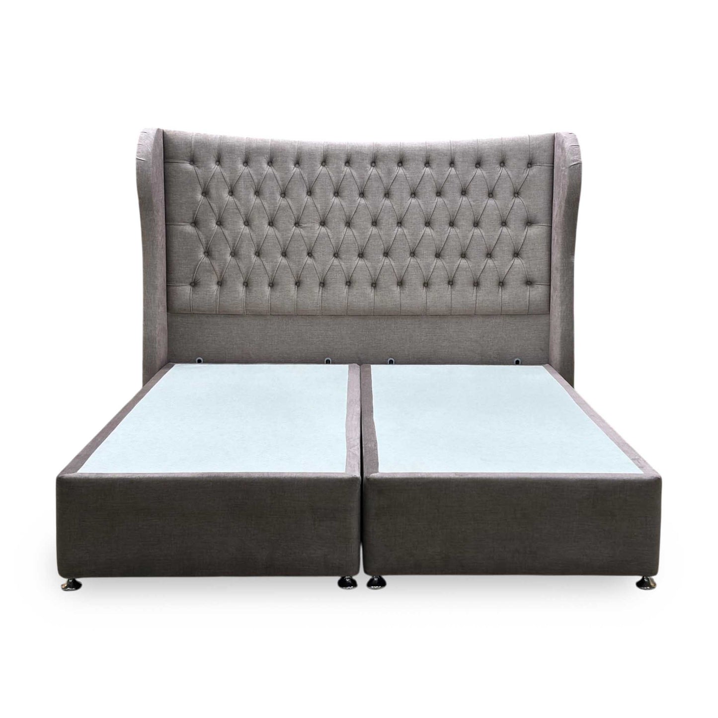 Artisan Collection ‘Camber’ 904 Warm Onyx Brown Velvet Fabric High Floor Standing Headboard + 2 Draw Divan Base - Super King