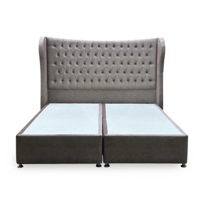Artisan Collection ‘Camber’ 904 Warm Onyx Brown Velvet Fabric High Floor Standing Headboard + 2 Draw Divan Base - Super King