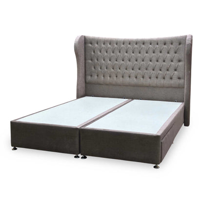 Artisan Collection ‘Camber’ 904 Warm Onyx Brown Velvet Fabric High Floor Standing Headboard + 2 Draw Divan Base - Super King