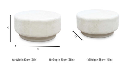 ‘Valentina’ Light Grey Fabric Designer Footstool