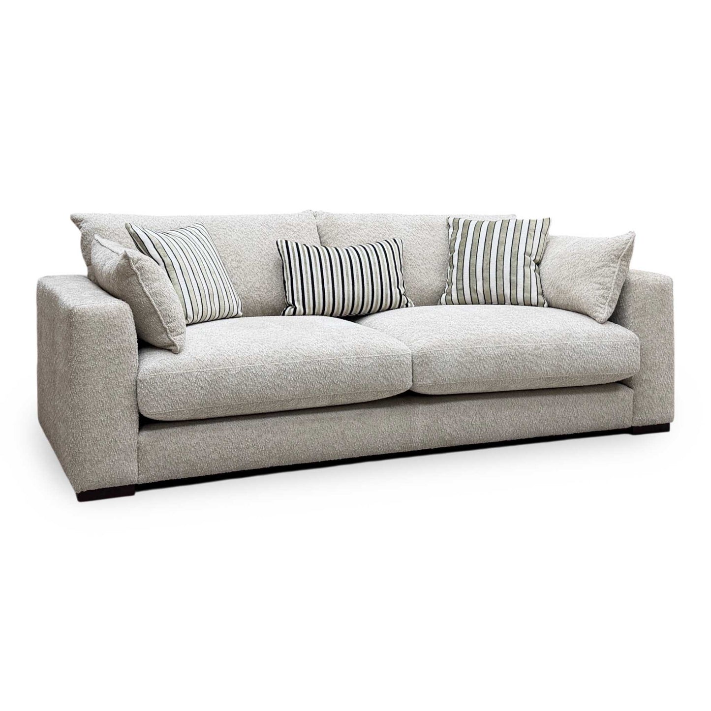 ‘Elise’ Taupe Boucle Fabric 4 Seater Sofa
