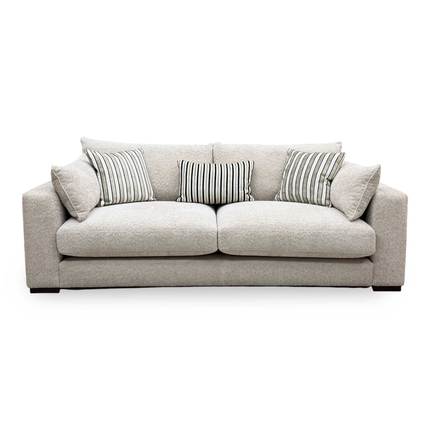 ‘Elise’ Taupe Boucle Fabric 4 Seater Sofa