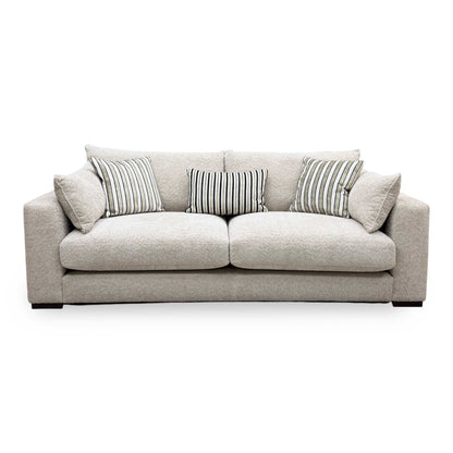 ‘Elise’ Taupe Boucle Fabric 4 Seater Sofa