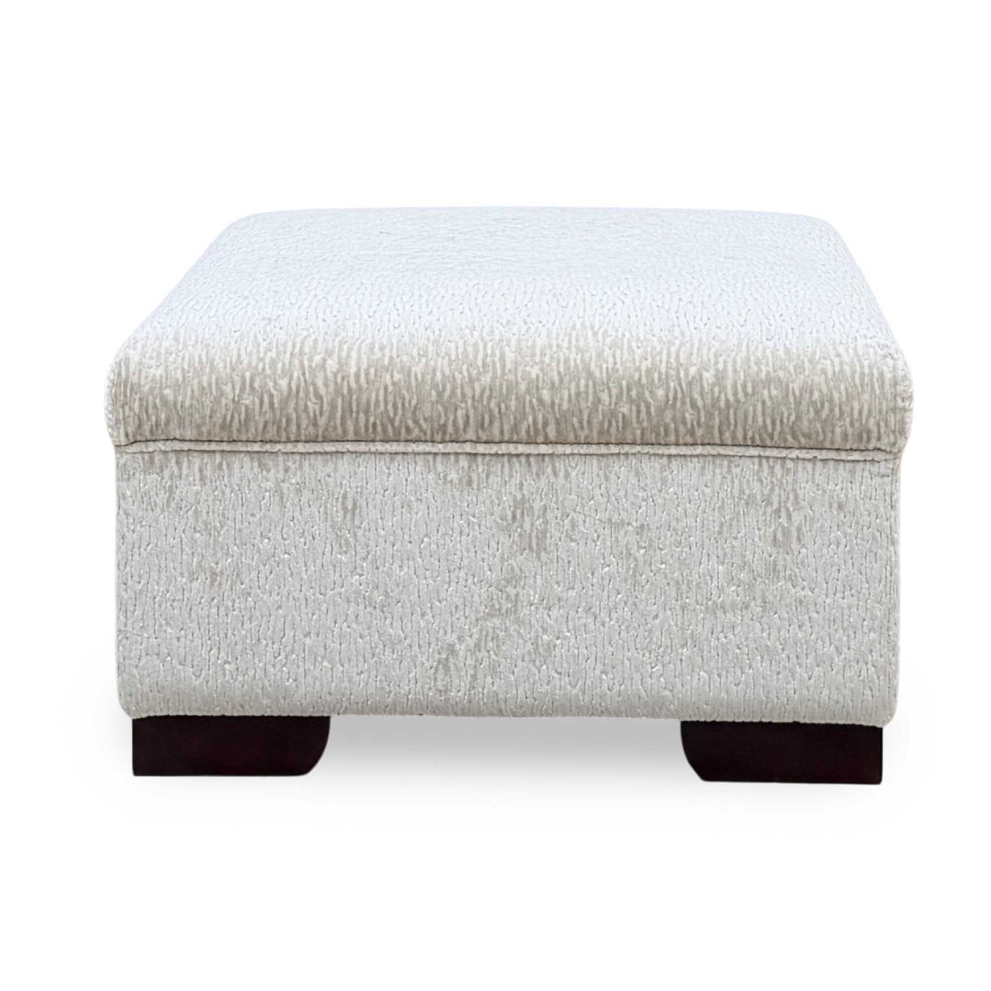 ‘Luella’ Oslo Cream Velvet Fabric Small Footstool