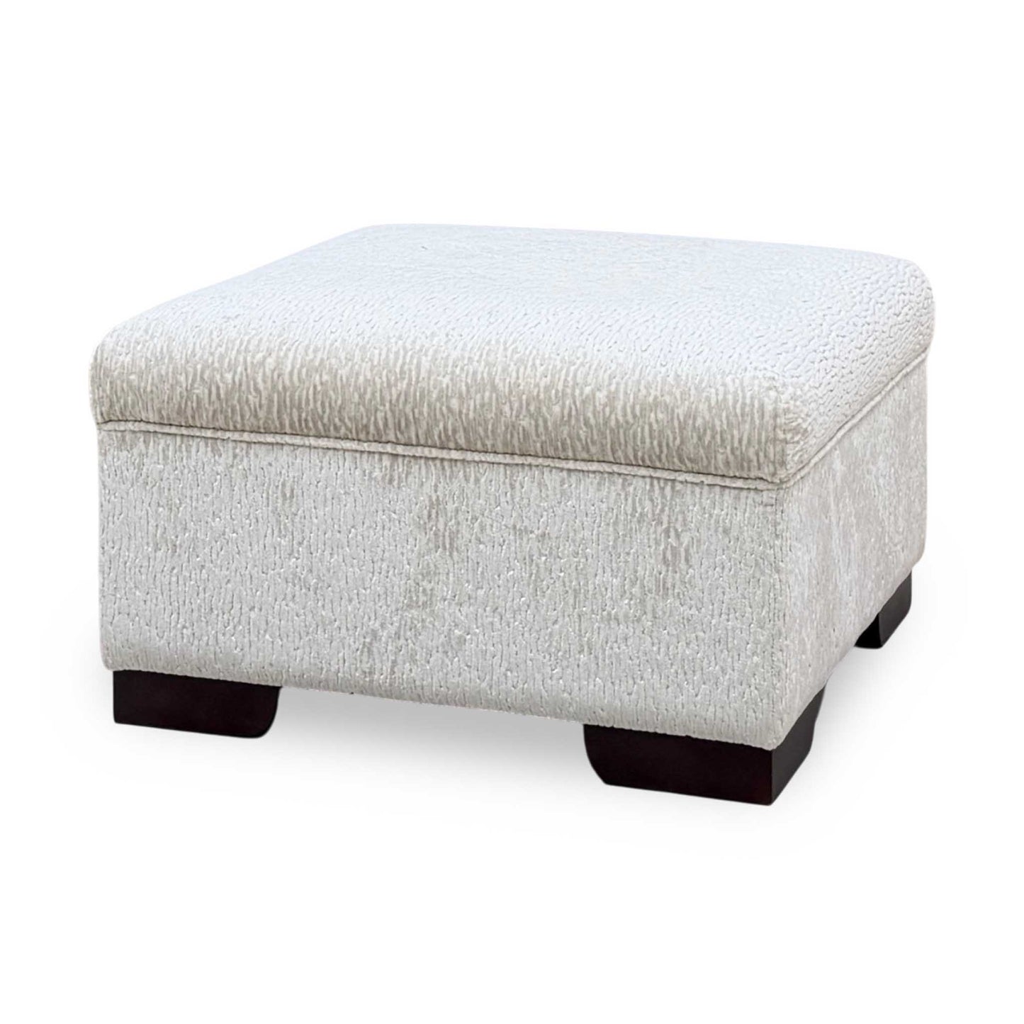 ‘Luella’ Oslo Cream Velvet Fabric Small Footstool